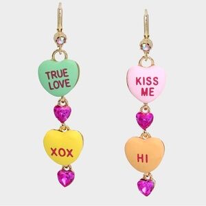 Betsey Johnson Think Pink Sweetheart Earrings